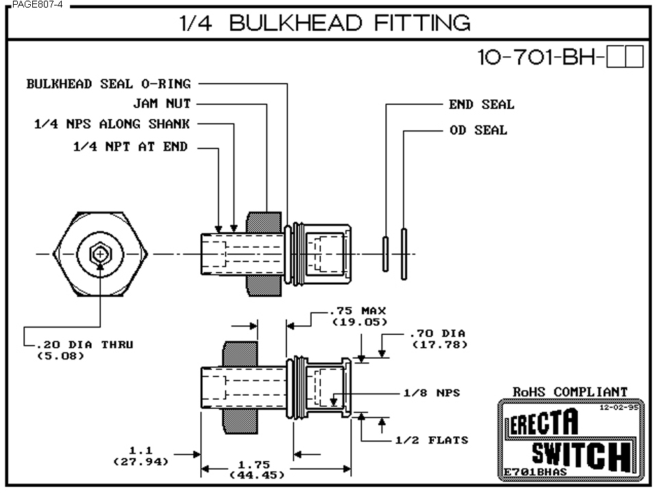 10-701-BH dimensional diagram