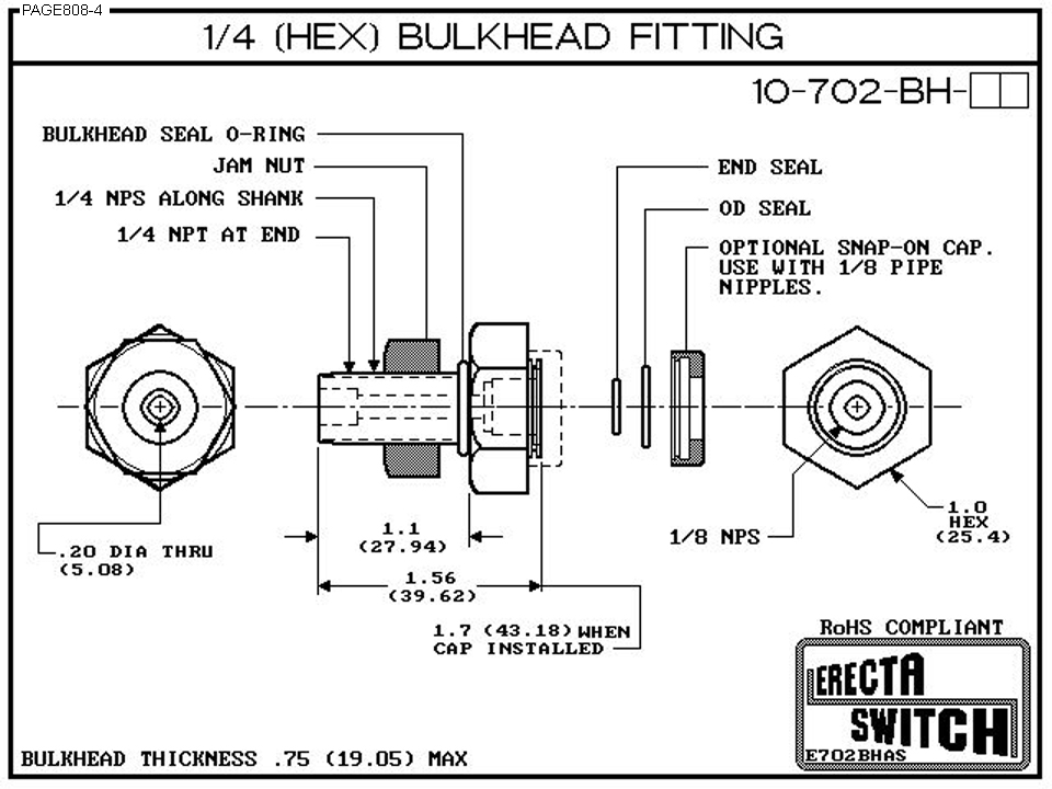 10-702-BH dimensional diagram